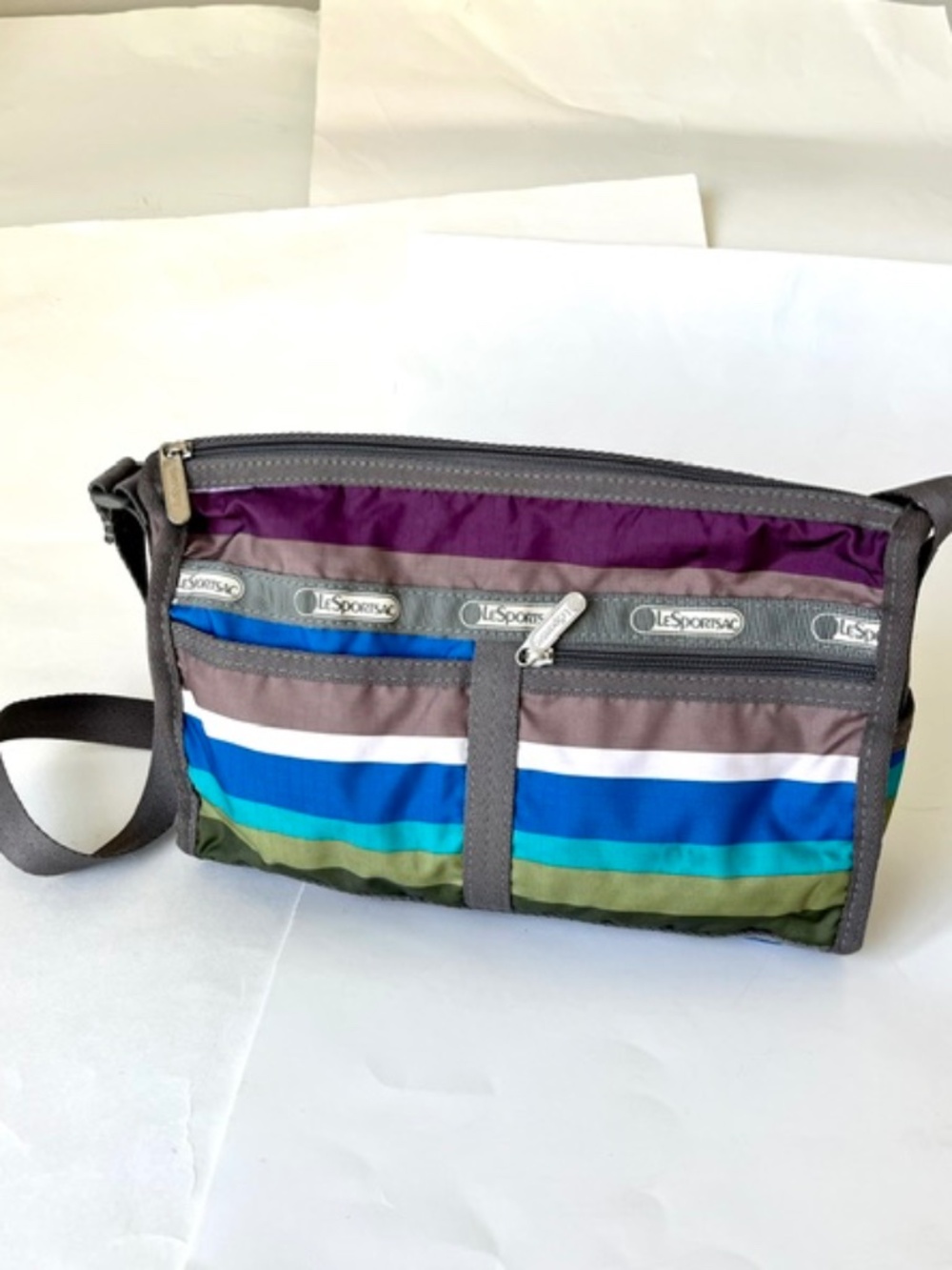 LESPORTSAC 7507 DELUXE EVERYDAY BAG * DENVER STRIPE